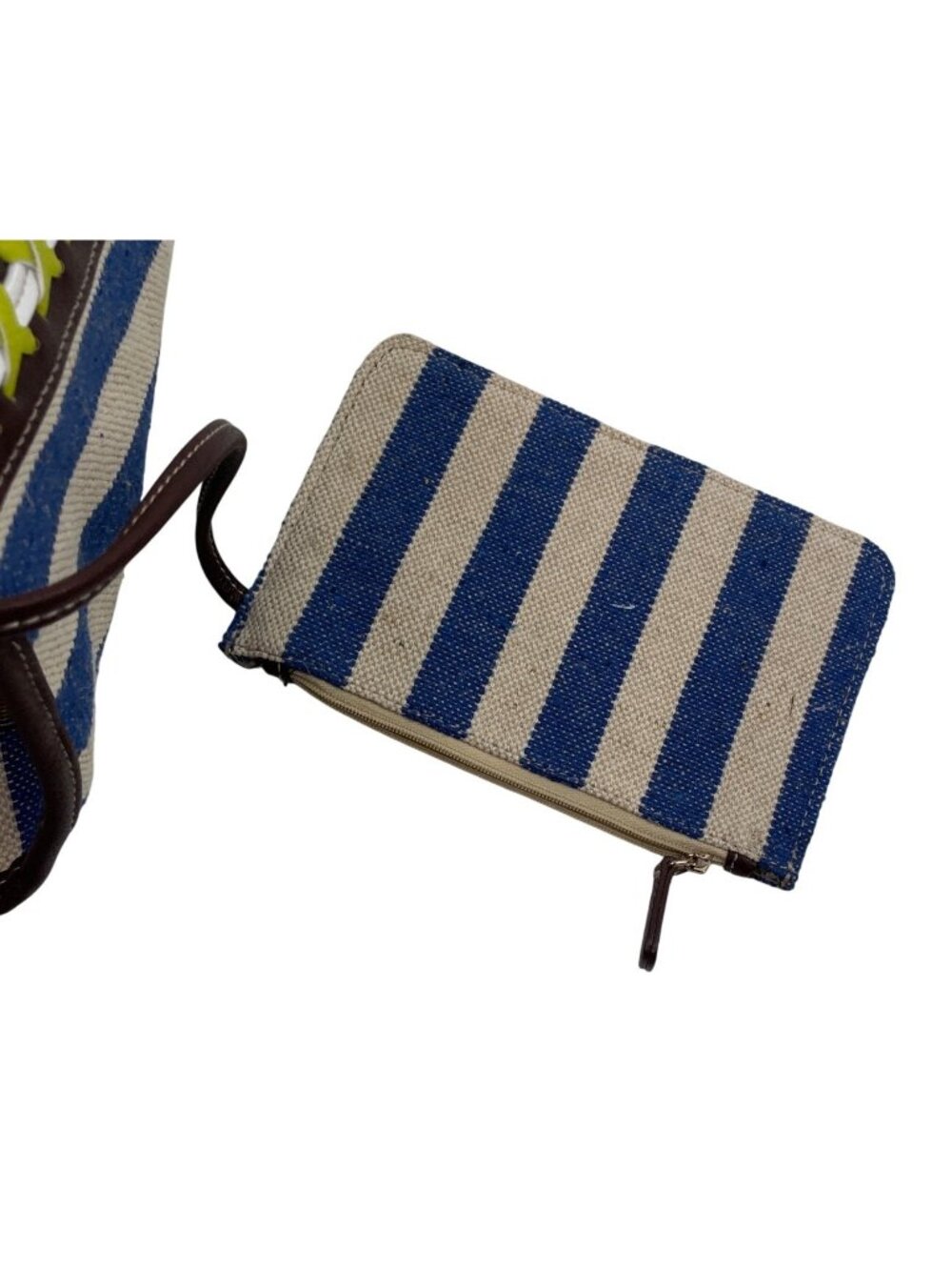 Big Buddha Shoulder Purse Tote Satchel Blue White Stripes - Picture 8 of 13